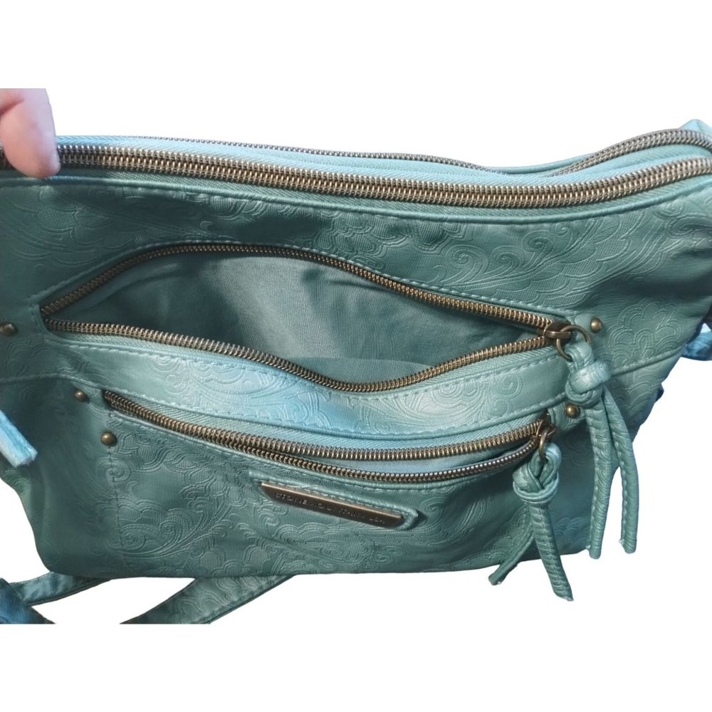 Stone Mountain USA Teal Handbag Shoulder Bag Purse Adjustable Strap Women's - Picture 13 of 16